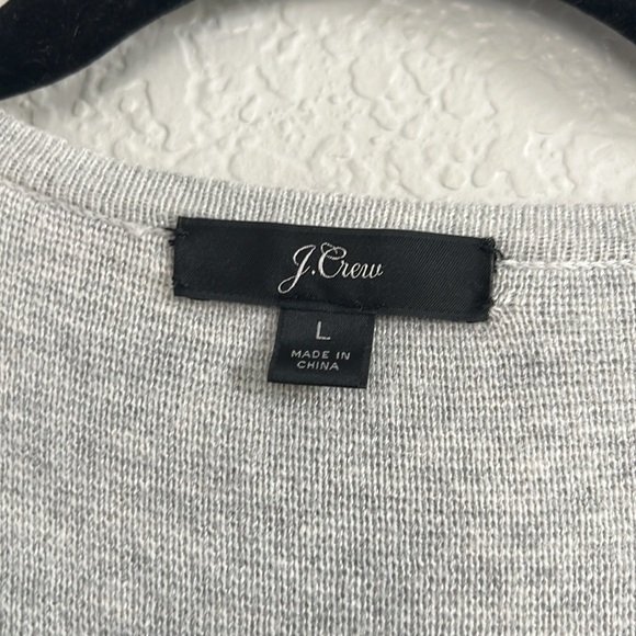 J. Crew Collarless Juliette Long Line Gray Cardigan. Size L - Picture 5 of 9